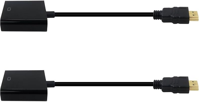 محول HDMI مطلي بالذهب إلى VGA 2 قطعة محول للكمبيوتر المحمول شاشة الكمبيوتر جهاز العرض بدقة 1080 بكسل - Image 3
